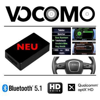 Bluetooth Musik Interface & Freisprechanlage mit aptX™ HD für Volkswagen, Skoda, Seat Version mit AUX